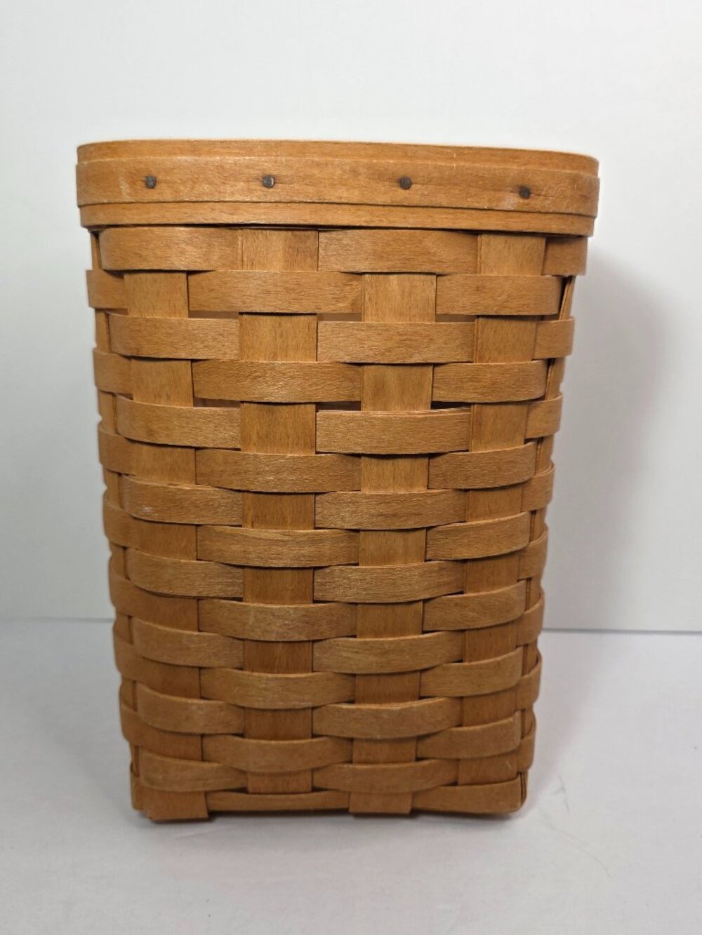 Vintage 1992 Longaberger Utensil Basket Handwoven Wicker Kitchen Basket Signed